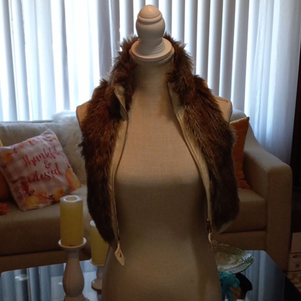 Leather&Fur vest jacket